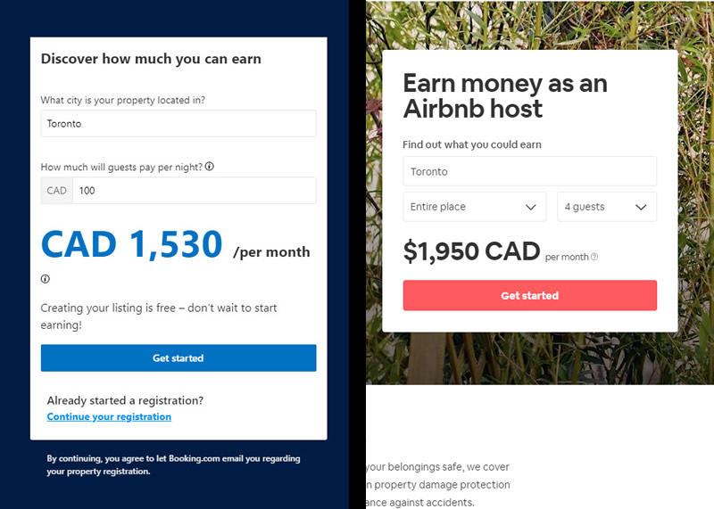 Booking's vs Airbnb's Price Discoverability Signups